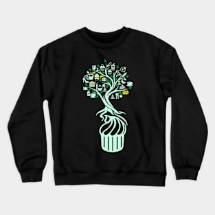 Cupcake Muffin Tree Of Life Yoga Celtic Viking Yggdrasil Crewneck Sweatshirt